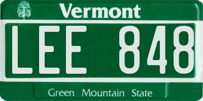 VT license plate LEE848