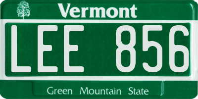 VT license plate LEE856