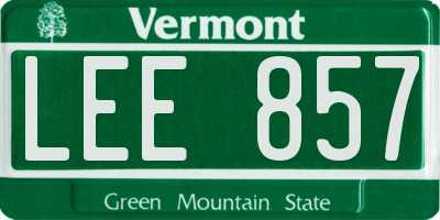 VT license plate LEE857