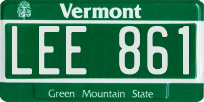 VT license plate LEE861