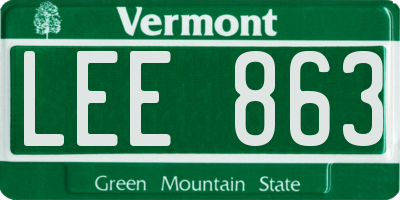 VT license plate LEE863