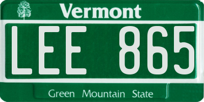VT license plate LEE865