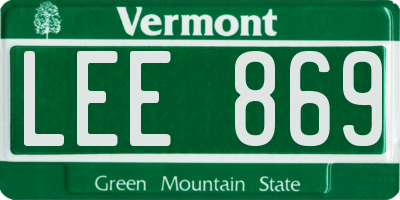 VT license plate LEE869