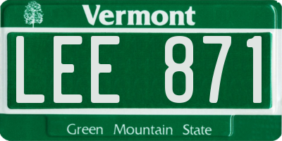 VT license plate LEE871