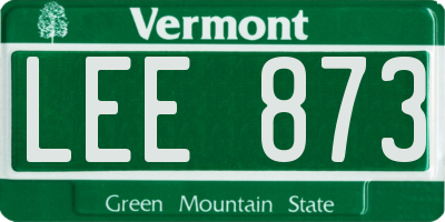 VT license plate LEE873