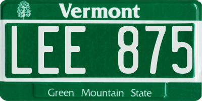 VT license plate LEE875