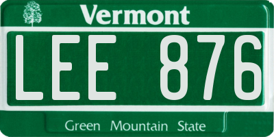 VT license plate LEE876