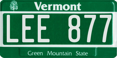 VT license plate LEE877