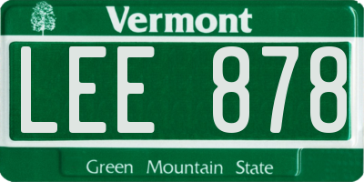 VT license plate LEE878