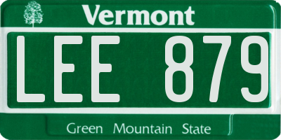 VT license plate LEE879