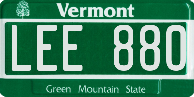 VT license plate LEE880