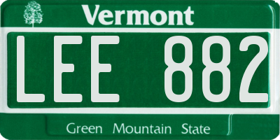 VT license plate LEE882