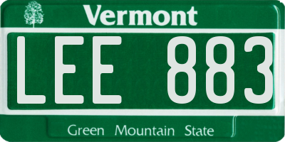 VT license plate LEE883