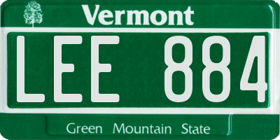 VT license plate LEE884