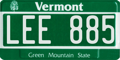 VT license plate LEE885