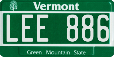 VT license plate LEE886