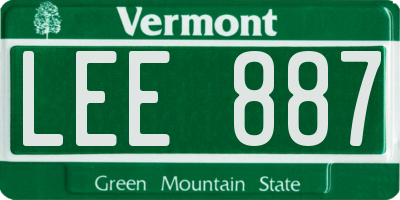 VT license plate LEE887