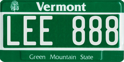 VT license plate LEE888