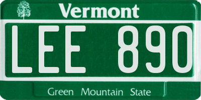 VT license plate LEE890