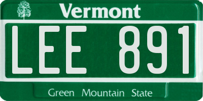 VT license plate LEE891