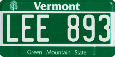 VT license plate LEE893