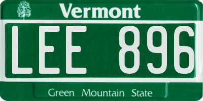VT license plate LEE896
