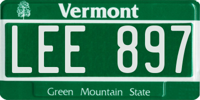 VT license plate LEE897