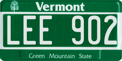 VT license plate LEE902