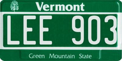 VT license plate LEE903