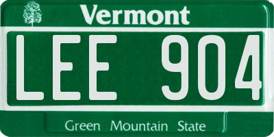 VT license plate LEE904