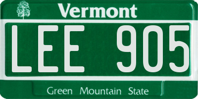 VT license plate LEE905