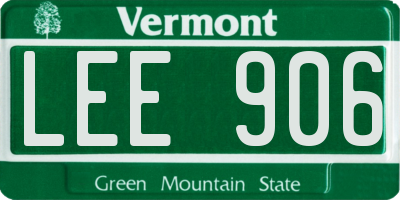 VT license plate LEE906