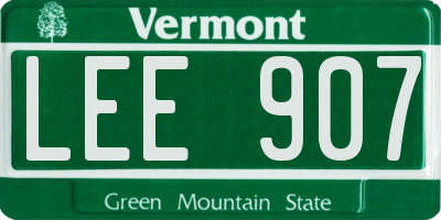 VT license plate LEE907