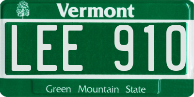 VT license plate LEE910