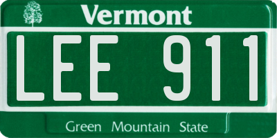 VT license plate LEE911