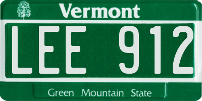 VT license plate LEE912