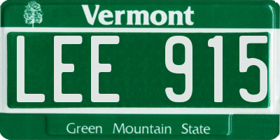 VT license plate LEE915