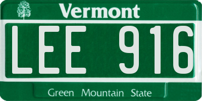 VT license plate LEE916