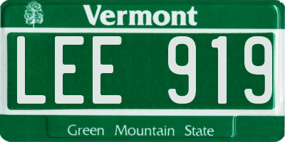 VT license plate LEE919