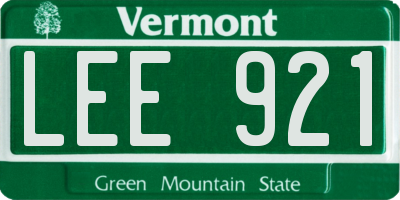 VT license plate LEE921