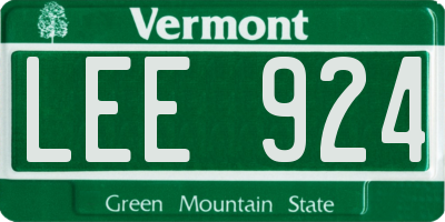 VT license plate LEE924