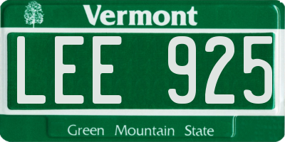 VT license plate LEE925