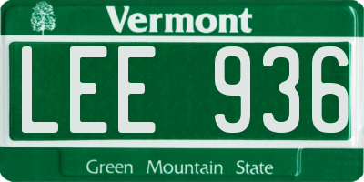 VT license plate LEE936
