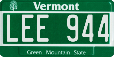 VT license plate LEE944