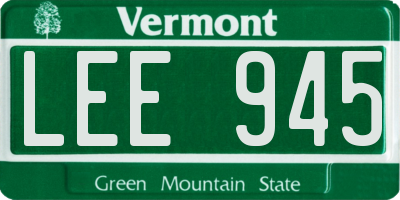 VT license plate LEE945