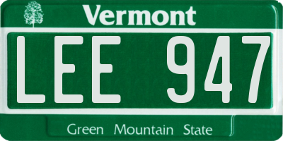 VT license plate LEE947