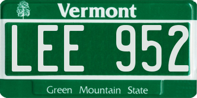VT license plate LEE952