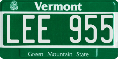VT license plate LEE955