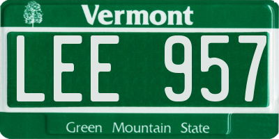 VT license plate LEE957