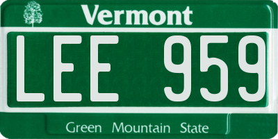 VT license plate LEE959